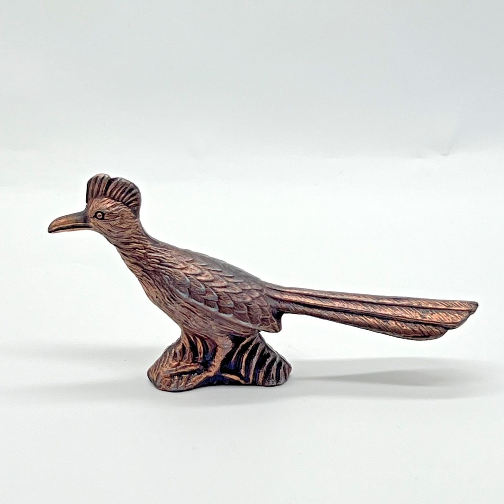 Bronze Miniature‎ Bird Road Runner Small Figurine Paperweight Table Decor
